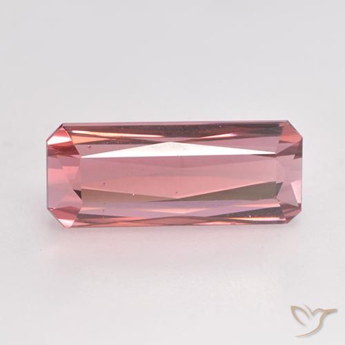 3.39ct 자연스러운 오렌지 핑크 전기석, 에메랄드 컷, VVS-VS