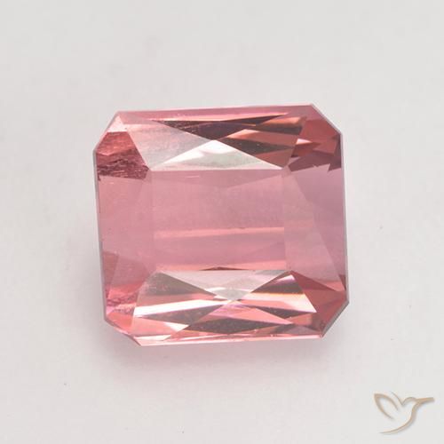 3.10ct 자연스러운 미디엄 핑크 전기석, 에메랄드 컷, VS