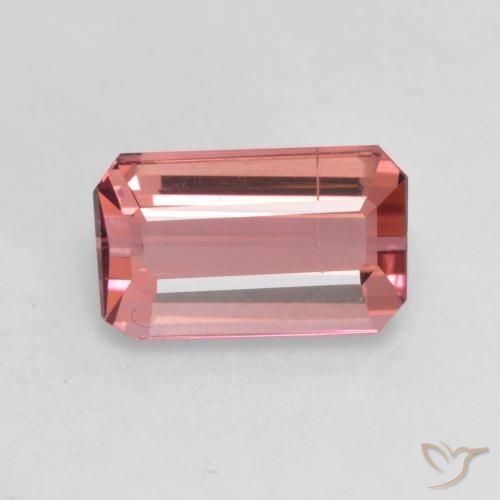 2.00ct 자연스러운 로즈우드 핑크 전기석, 에메랄드 컷, SI