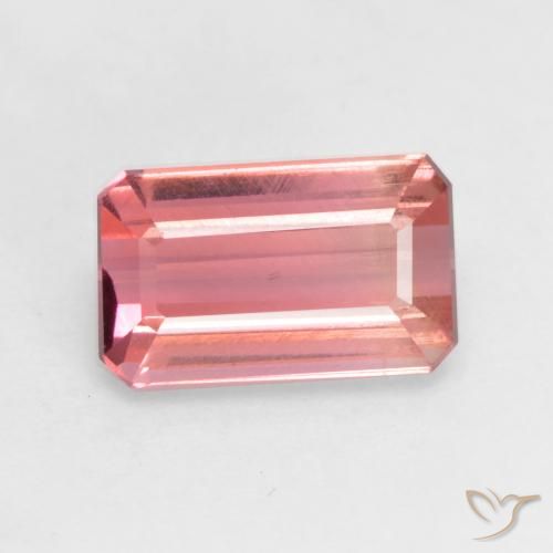 2.37ct 자연스러운 미디엄 핑크 전기석, 에메랄드 컷, VS