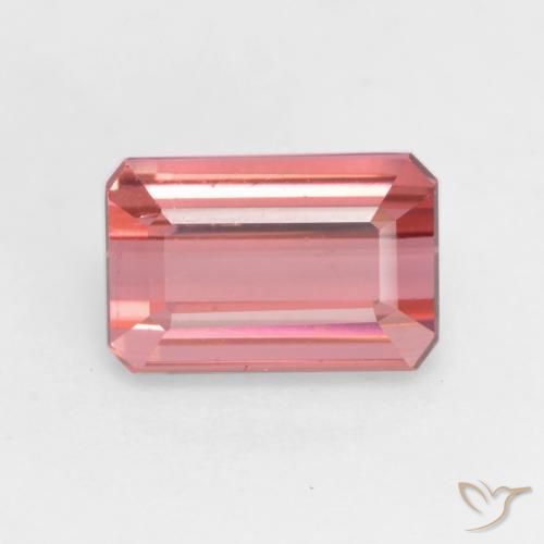 2.05ct 자연스러운 딥 핑크 전기석, 에메랄드 컷, VS
