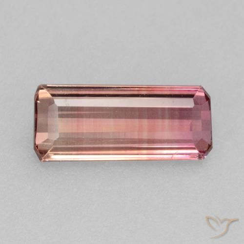 1.49ct 자연스러운 오렌지 핑크 전기석, 에메랄드 컷, VS