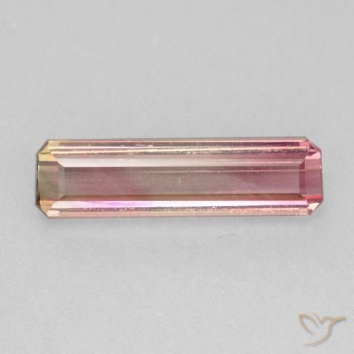 1.86ct 자연스러운 오렌지 핑크 전기석, 에메랄드 컷, VS