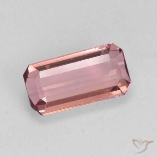 1.16ct 자연스러운 오렌지 핑크 전기석, 에메랄드 컷, VS