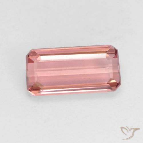 1.47ct 자연스러운 미디엄 핑크 전기석, 에메랄드 컷, VS