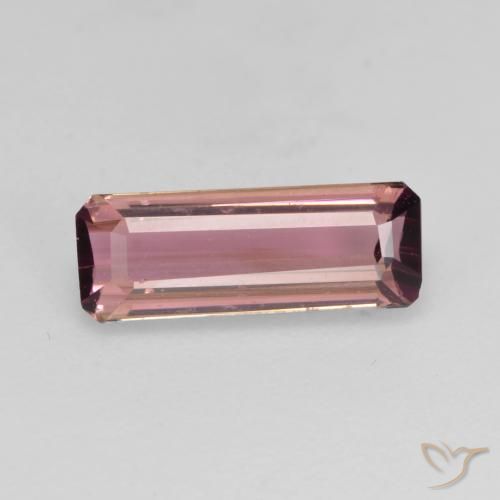 1.28ct 자연스러운 오렌지 핑크 전기석, 에메랄드 컷, VS