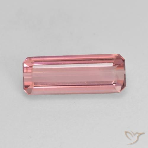 1.54ct 자연스러운 딥 오렌지 핑크 전기석, 에메랄드 컷, VS