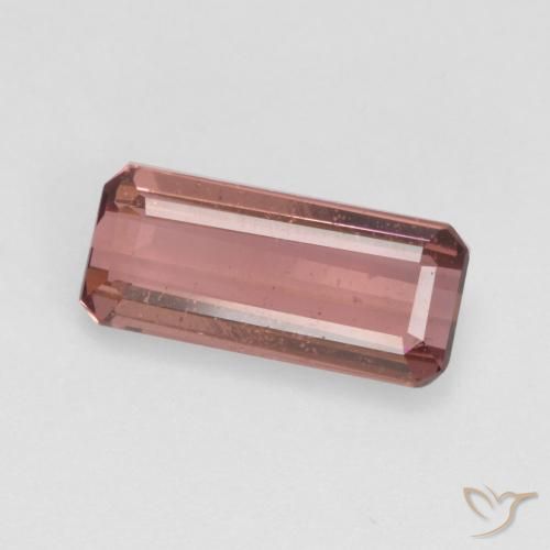 1.19ct 자연스러운 미디엄 핑크 전기석, 에메랄드 컷, SI