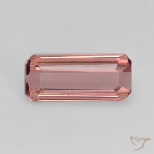 1.21ct 자연스러운 오렌지 핑크 전기석, 에메랄드 컷, VS-SI