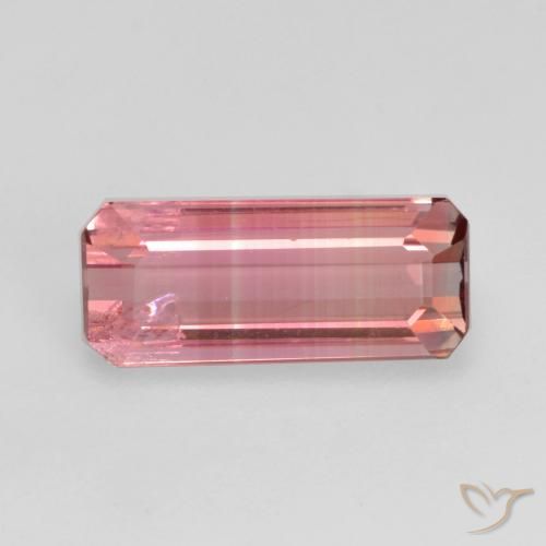 1.16ct 자연스러운 오렌지 핑크 전기석, 에메랄드 컷, VS-SI
