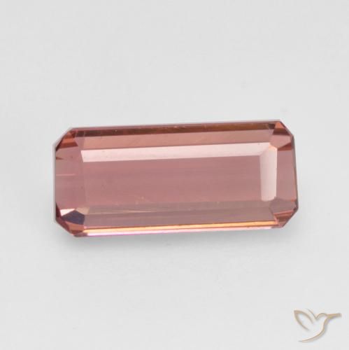 1.37ct 자연스러운 미디엄 핑크 전기석, 에메랄드 컷, VVS-VS