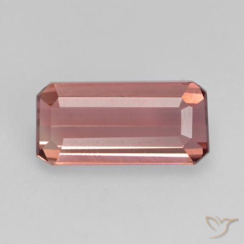 1.36ct 자연스러운 미디엄 핑크 전기석, 에메랄드 컷, VVS-VS