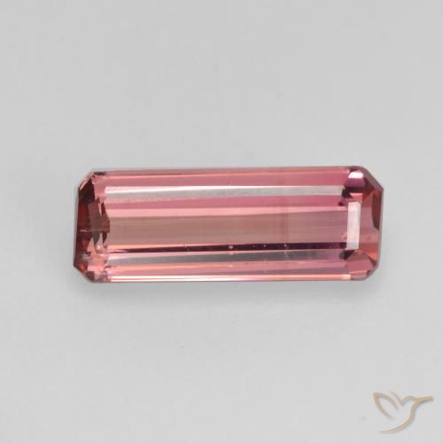 1.14ct 자연스러운 오렌지 핑크 전기석, 에메랄드 컷, VS-SI