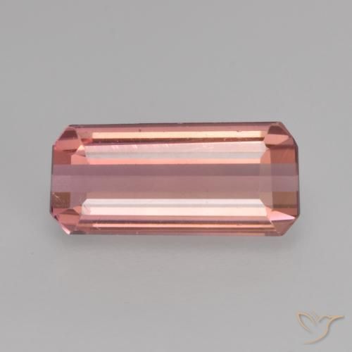 1.44ct 자연스러운 오렌지 핑크 전기석, 에메랄드 컷, VVS-VS