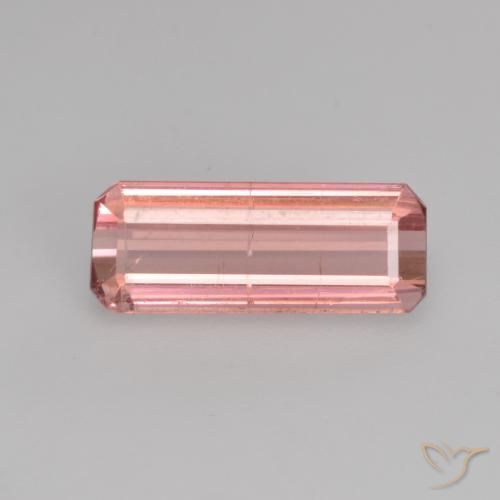 1.14ct 자연스러운 풍선껌 핑크 전기석, 에메랄드 컷, SI