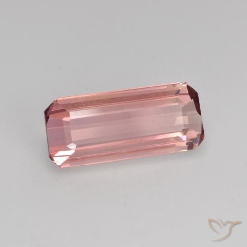1.52ct 자연스러운 오렌지 핑크 전기석, 에메랄드 컷, VS