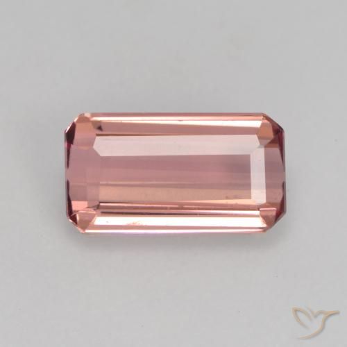 1.15ct 자연스러운 오렌지 핑크 전기석, 에메랄드 컷, VVS-VS