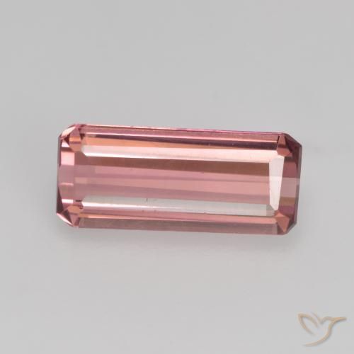 1.45ct 자연스러운 오렌지 핑크 전기석, 에메랄드 컷, VS