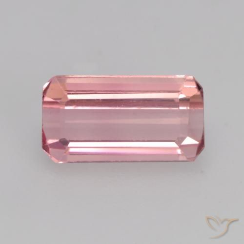 0.92ct 자연스러운 풍선껌 핑크 전기석, 에메랄드 컷, VS