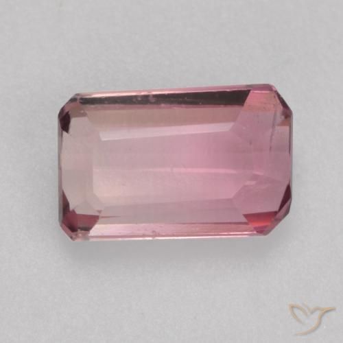 0.58ct 자연스러운 연분홍 풍선껌 전기석, 에메랄드 컷, VS