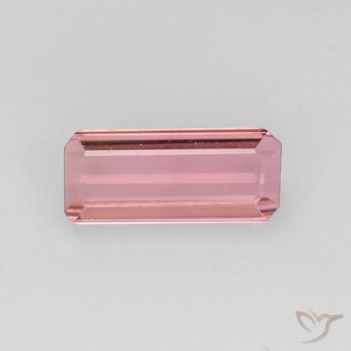 0.93ct 자연스러운 풍선껌 핑크 톤 전기석, 에메랄드 컷, VS