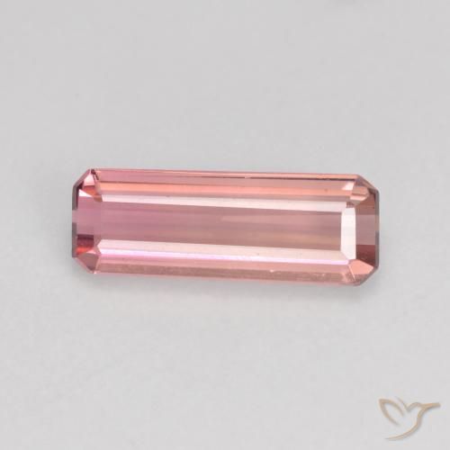 0.90ct 자연스러운 라이트 캔디 애플 레드 전기석, 에메랄드 컷, VS