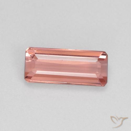 0.97ct 자연스러운 미디엄 라이트 핑크 전기석, 에메랄드 컷, VS