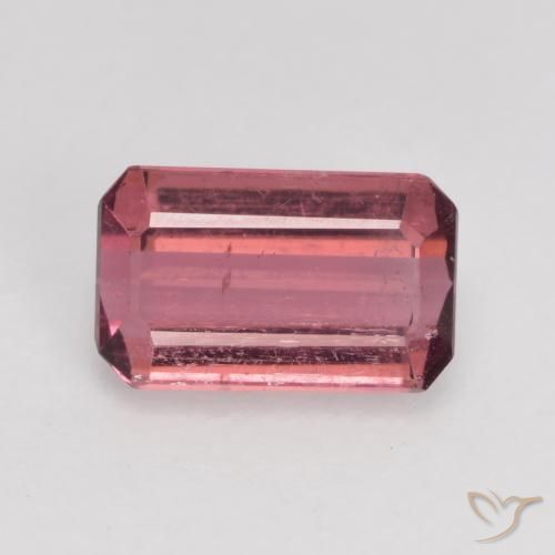 0.88ct 자연스러운 퍼플 핑크 전기석, 에메랄드 컷, SI