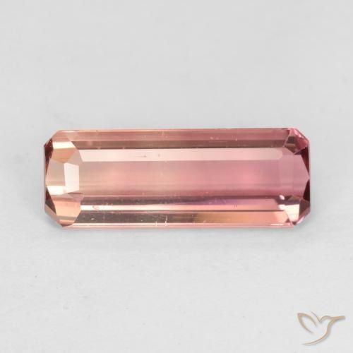 1.53ct 자연스러운 오렌지 핑크 전기석, 에메랄드 컷, VS