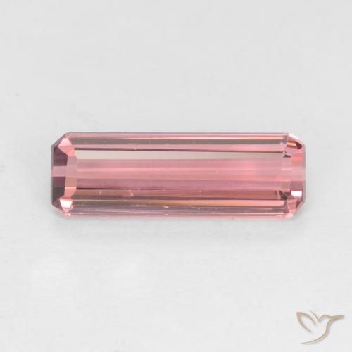 1.24ct 자연스러운 오렌지 핑크 전기석, 에메랄드 컷, VS