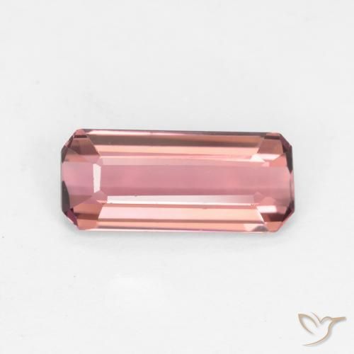 1.37ct 자연스러운 오렌지 핑크 전기석, 에메랄드 컷, VS