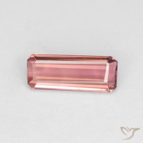 1.14ct 자연스러운 오렌지 핑크 전기석, 에메랄드 컷, VS-SI