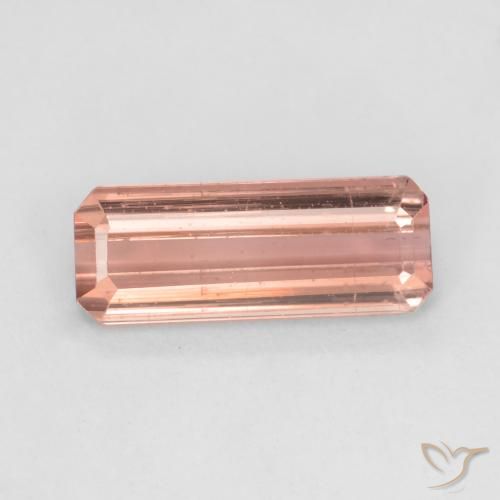 1.54ct 자연스러운 오렌지 핑크 전기석, 에메랄드 컷, VS