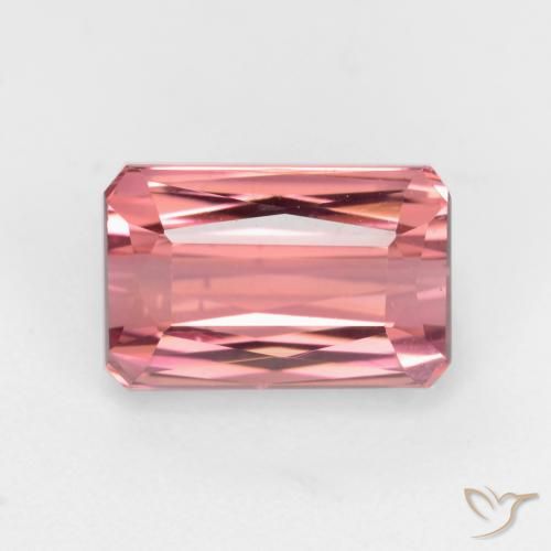 2.32ct 자연스러운 오렌지 핑크 전기석, 에메랄드 컷, VS-SI