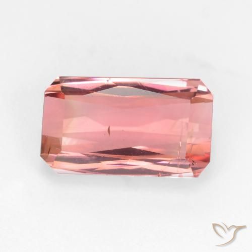 2.81ct 자연스러운 오렌지 핑크 전기석, 에메랄드 컷, VS-SI