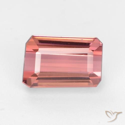 2.77ct 자연스러운 오렌지 핑크 전기석, 에메랄드 컷, VVS-VS