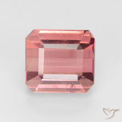 2.98ct 자연스러운 오렌지 핑크 전기석, 에메랄드 컷, VS-SI