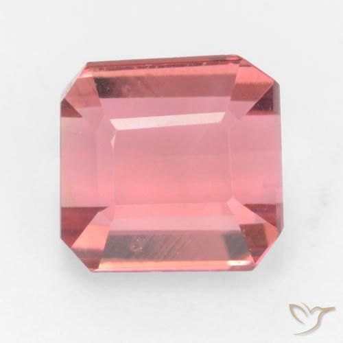 2.30ct 자연스러운 딥 오렌지 핑크 전기석, 에메랄드 컷, VS