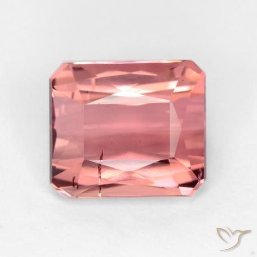 2.64ct 자연스러운 딥 핑크 전기석, 에메랄드 컷, SI