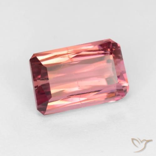 2.57ct 자연스러운 다크 핑크 전기석, 에메랄드 컷, SI