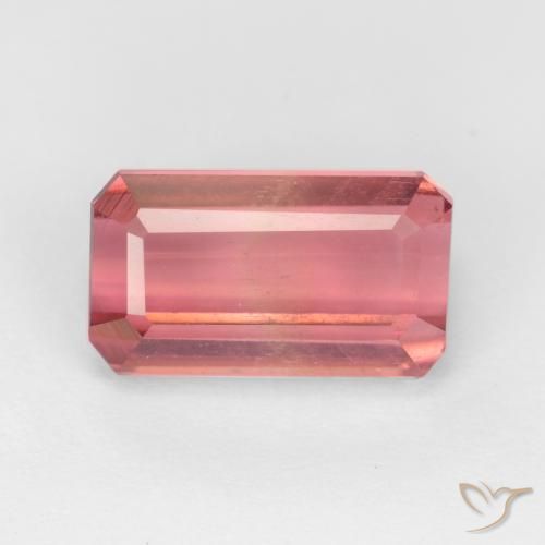 3.27ct 자연스러운 다크 핑크 전기석, 에메랄드 컷, VS-SI