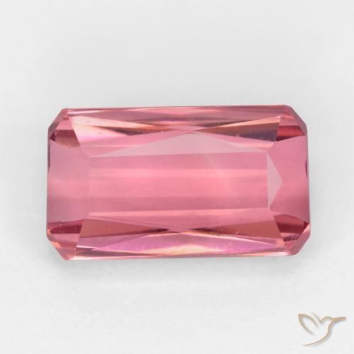 2.59ct 자연스러운 풍선껌 핑크 전기석, 에메랄드 컷, VS