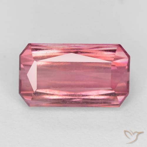 2.45ct 자연스러운 풍선껌 핑크 전기석, 에메랄드 컷, SI