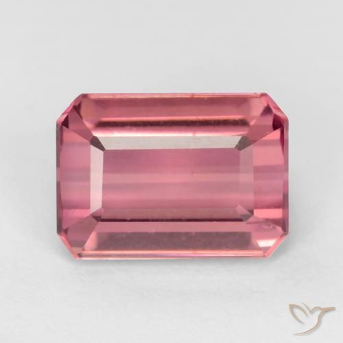 2.47ct 자연스러운 풍선껌 핑크 전기석, 에메랄드 컷, VS