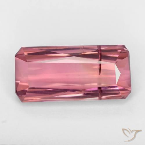3.20ct 자연스러운 풍선껌 핑크 전기석, 에메랄드 컷, SI