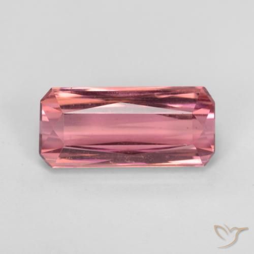 3.04ct 자연스러운 핫핑크 톤 전기석, 에메랄드 컷, VS