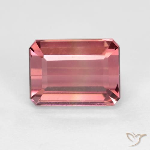 2.98ct 자연스러운 딥 핑크 전기석, 에메랄드 컷, VVS-VS
