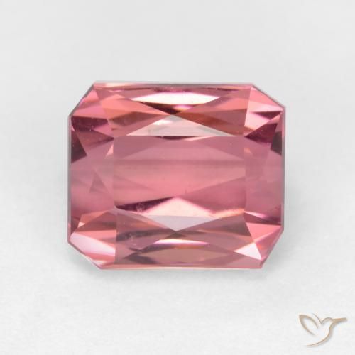 2.17ct 자연스러운 풍선껌 핑크 전기석, 에메랄드 컷, VS