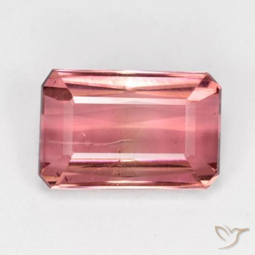 4.74ct 자연스러운 붉은빛이 도는 핑크 전기석, 에메랄드 컷, SI