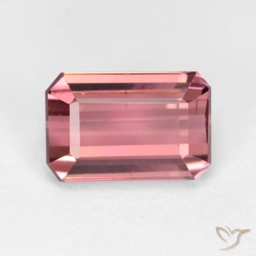 1.91ct 자연스러운 미디엄 핑크 전기석, 에메랄드 컷, VS